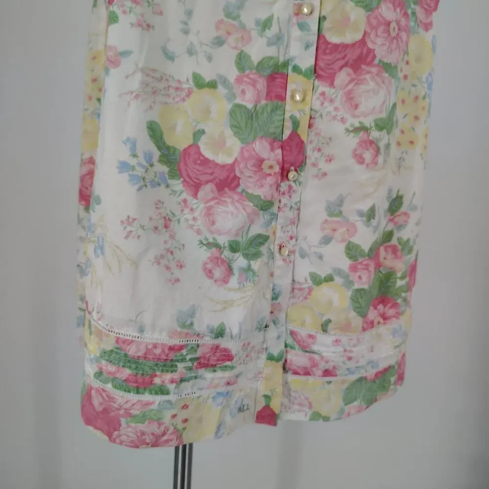 Lauren Ralph Lauren Floral Cotton Midi Skirt Petite Cottagecore Size 6P